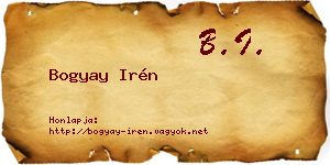 Bogyay Irén névjegykártya